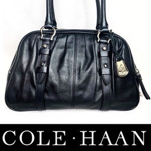 COLE HAAN Cornelia Triple Zip Black Satchel EUC
